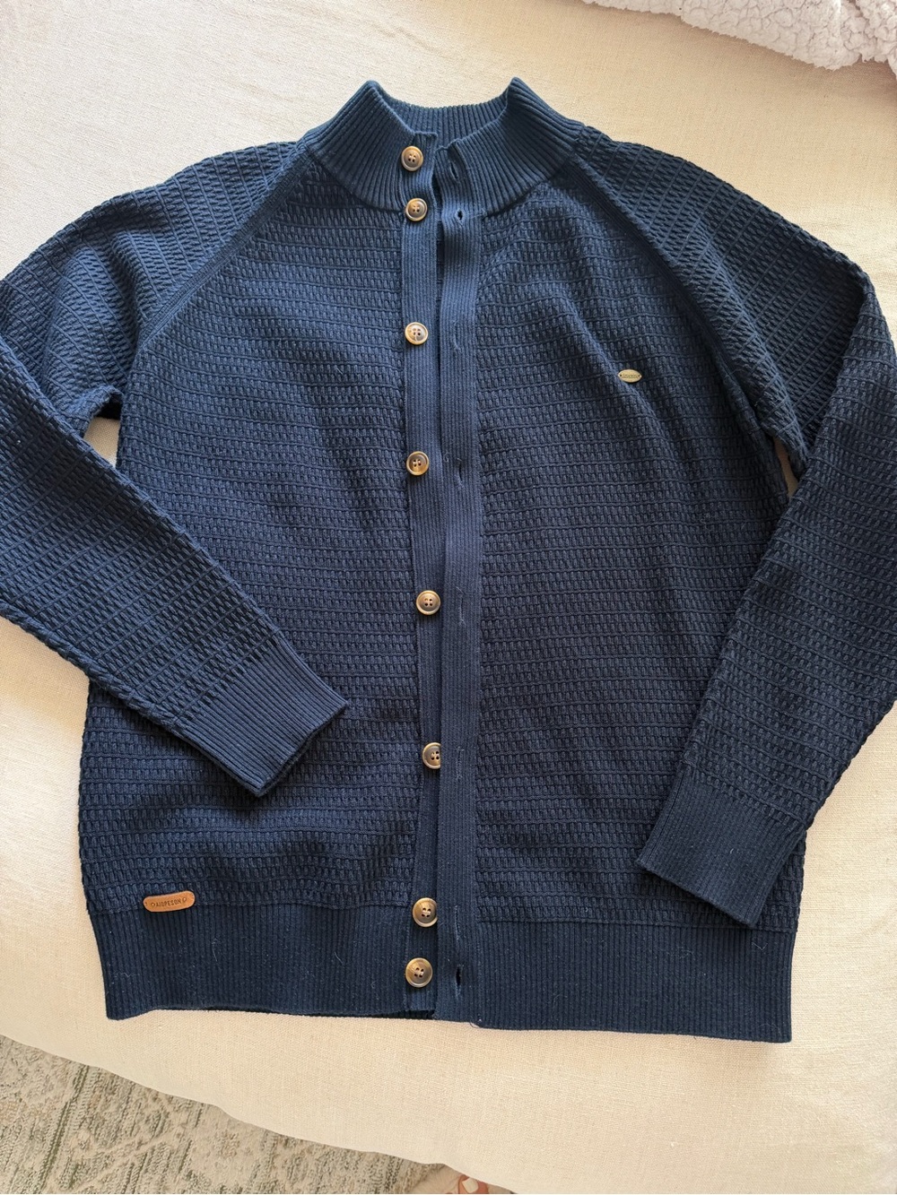 Men's Navy Button-Up Knit Sweater Cardigan